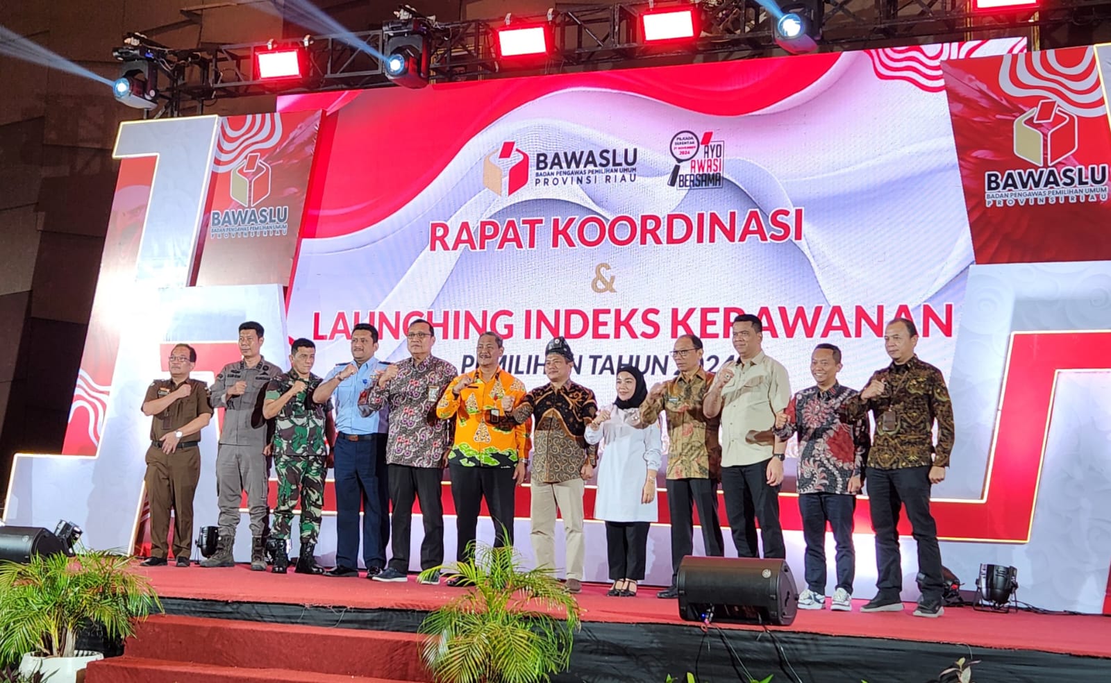 Launching Indeks Kerawanan Pemilihan Tahun 2024, Bawaslu Dumai Turut Menghadiri