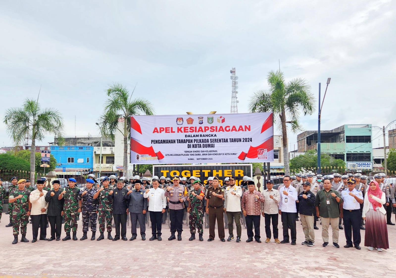 Dengan Sinergi Dan Kolaborasi, Bawaslu Dumai Hadiri Apel Siaga Pengamanan Tahapan Pilkada 2024