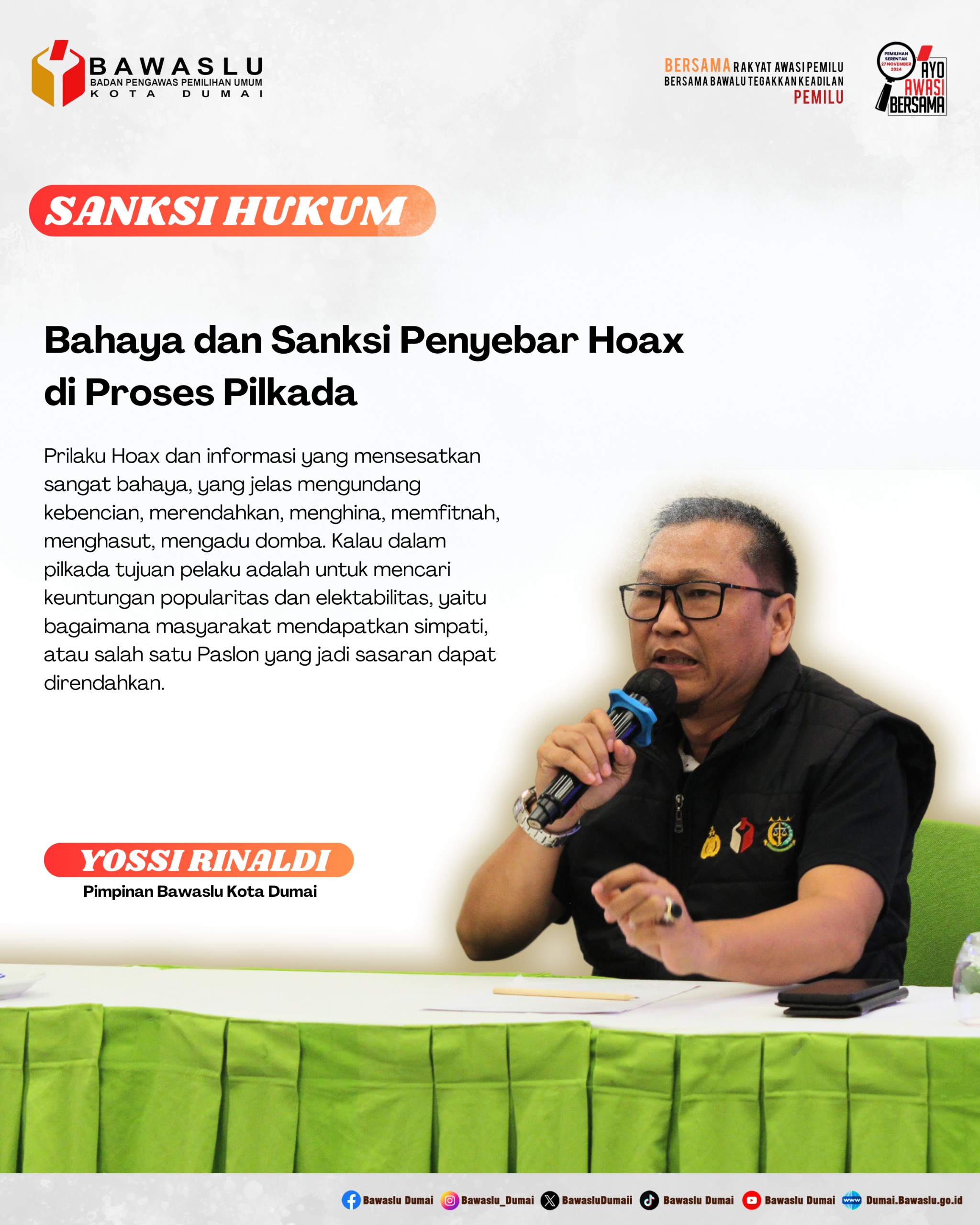 Bahaya dan Sanksi Penyebar Hoax di Proses Pilkada