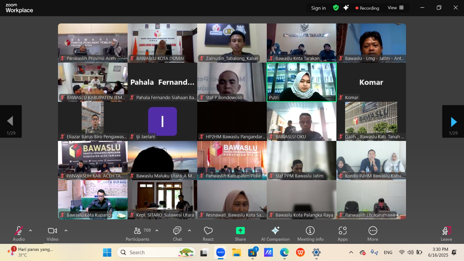 Bawaslu Kota Dumai Ikuti Rakor Persiapan Pengawasan Pemutakhiran Data Pemilih Berkelanjutan