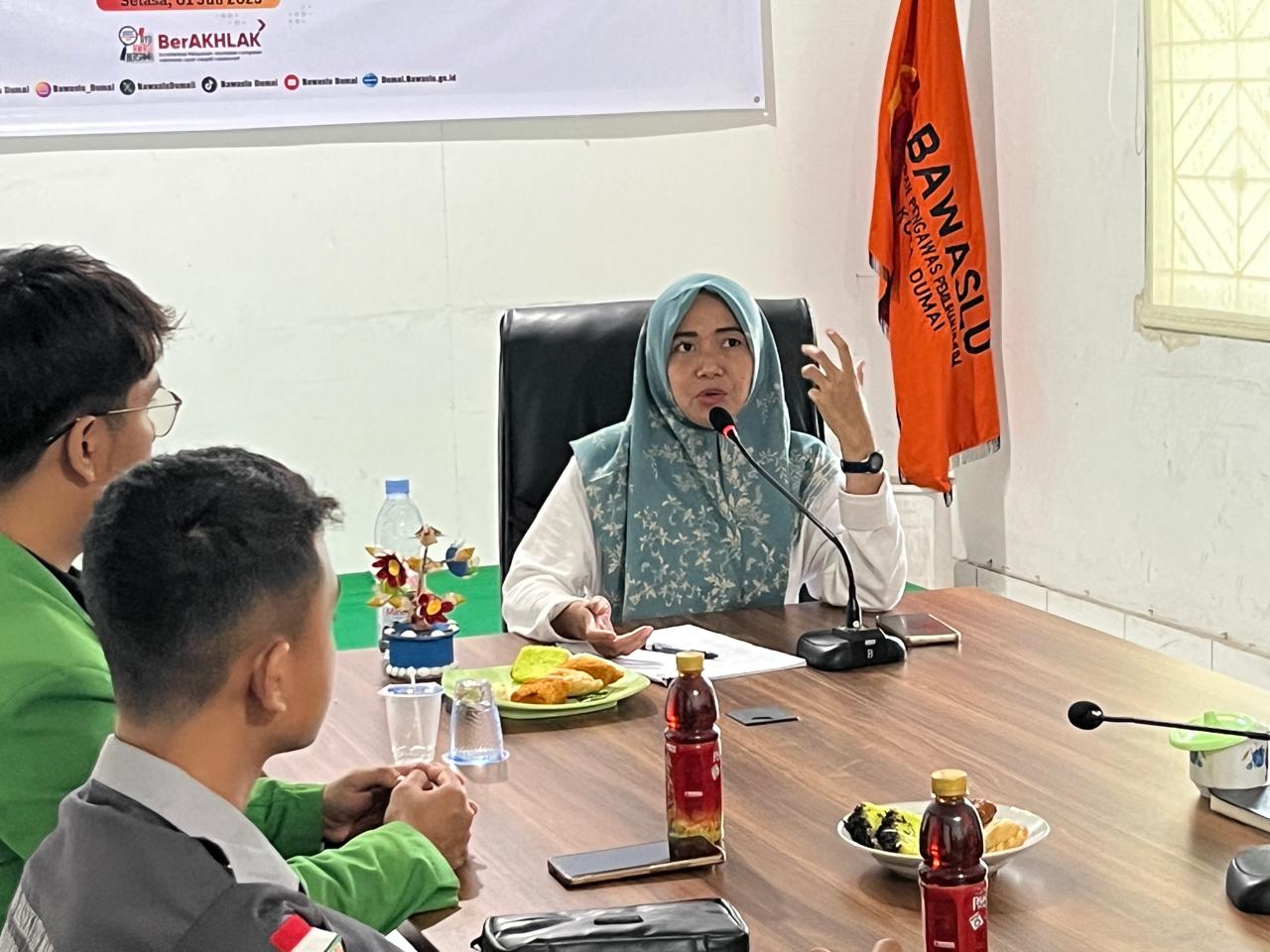 Konsolidasi Bawaslu Kota Dumai Bersama BEM; Giatkan Pendidikan Pengawasan Partisipatif