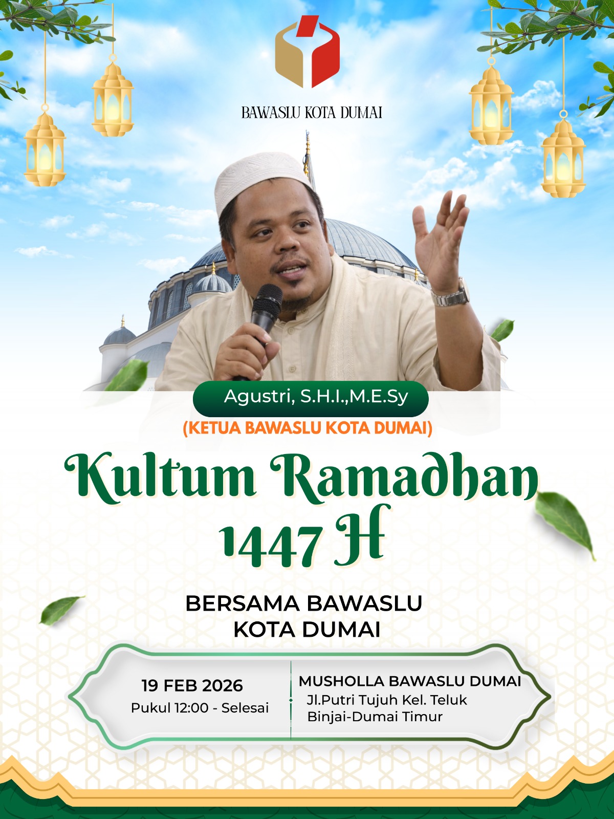 TADARUS DAN KAJIAN BERSAMA KETUA BAWASLU KOTA DUMAI