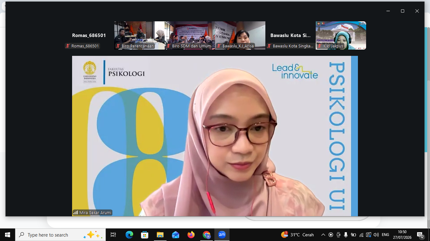 Bawaslu Dumai Ikuti Rapat Rutin Jajaran Sekretariat se-Indonesia