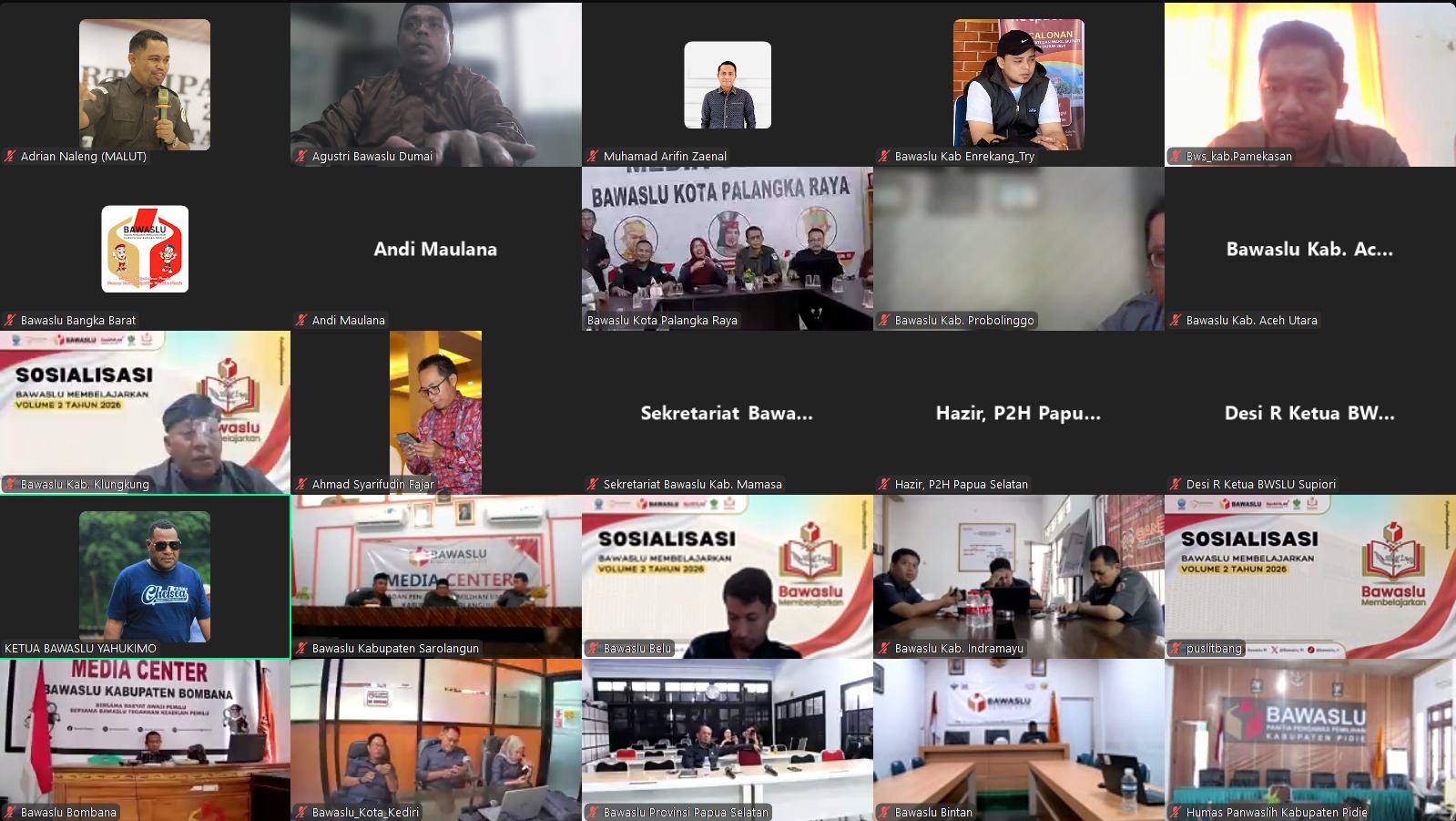 Bawaslu Kota Dumai mengikuti sosialisasi program "Bawaslu Membelajarkan Volume 2" yang diselenggarakan oleh Bawaslu Republik Indonesia secara daring