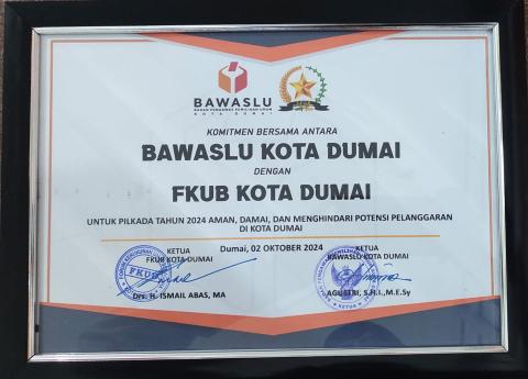 Untuk Pilkada Tahun 2024 Di Kota Dumai Aman Dan Damai, Bawaslu Dumai Gandeng FKUB